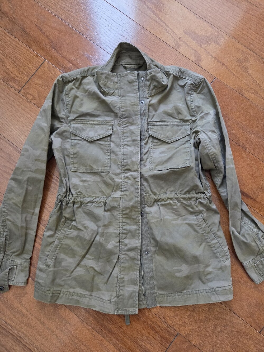 Style & Co. Camouflage Olive Green Utility Jacket for Women In Small
